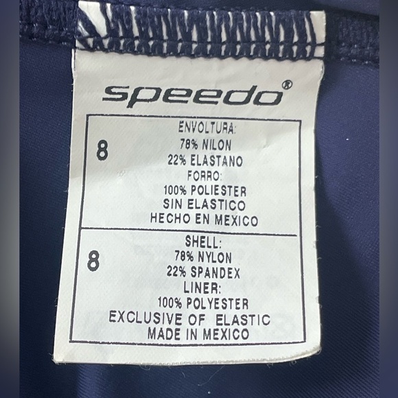 Speedo One Piece Swimsuit Size 8. Navy Blue - Picture 5 of 10